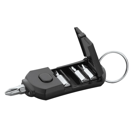 Prime-Line SWISS+TECH Pocket Screwdriver Multi-Tool Set, Black, 6-in-1 Tool with LED Light Single Pack ST60210
